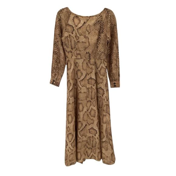Mara Hoffman Silvana Snake Print Midi Dress In Sand Multi Size 2 Shirtdress - Picture 9 of 16
